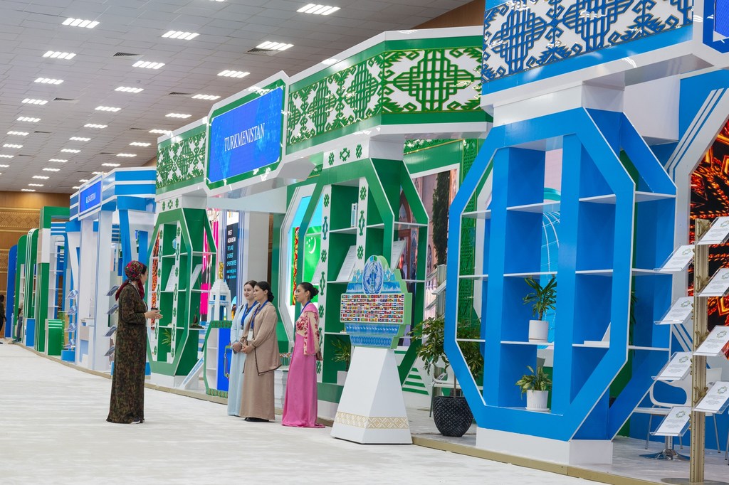 Final preparations being made at the venue of the LLDC3 conference in Awaza, Turkmenistan.